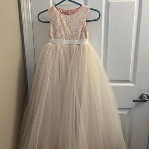 David’s bridal flower girl dress with heart cut out